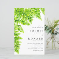 Chartreuse Green Fern Blätter Einladung Hochzeit