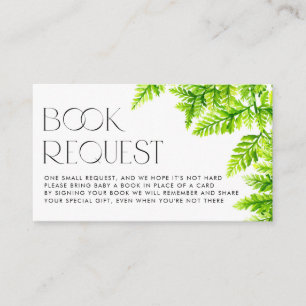 Chartreuse Green Ferns Baby Showbuchanfrage Begleitkarte