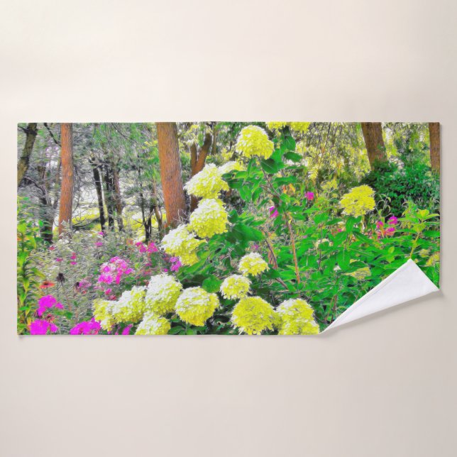 Chartreuse Green Limelight Hydrangea Garden Badehandtuch (Badehandtuch)