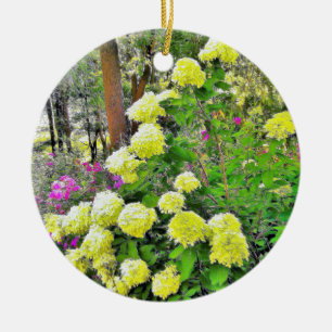 Chartreuse Green Limelight Hydrangea Garden Keramik Ornament