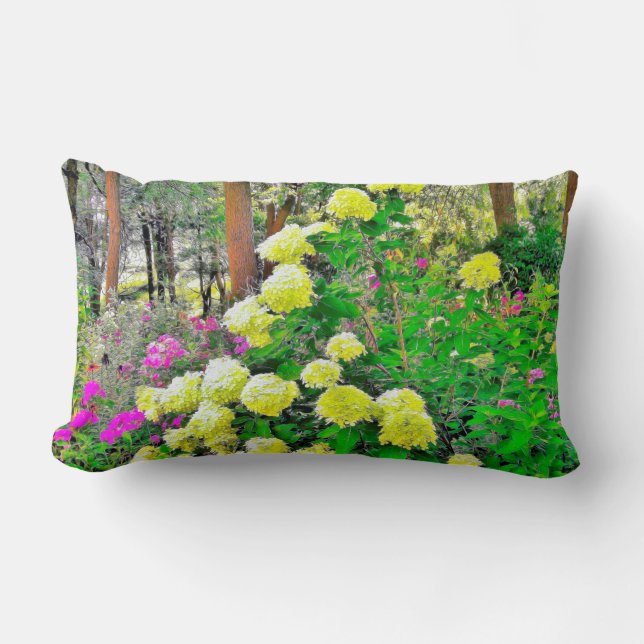 Chartreuse Green Limelight Hydrangea Garden Lendenkissen (Vorderseite)