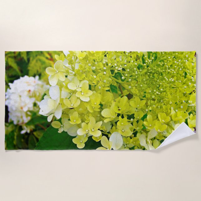 Chartreuse Green, Limelight Hydrangea, Strandtuch (Vorderseite)