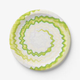 Chartreuse Green Swirl gefärbte Krawatte Party Pappteller