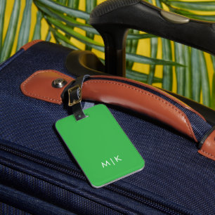 Chartreuse Green und White Modernes Monogramm Gepäckanhänger