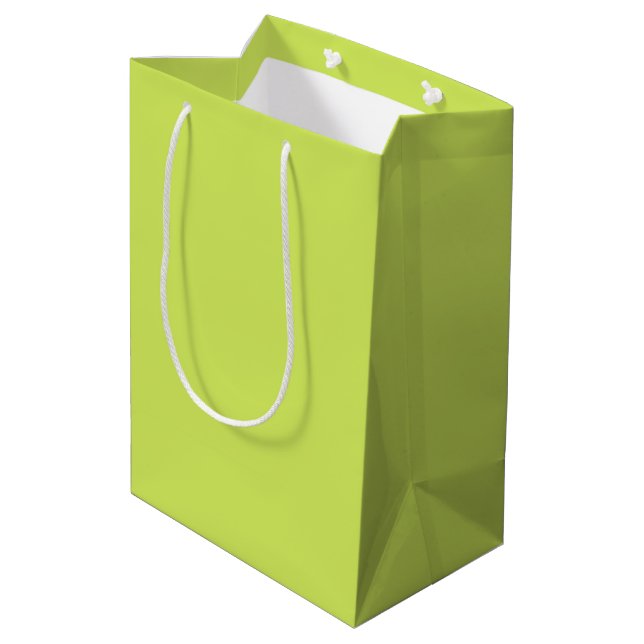 Chartreuse Greenery Mittlere Geschenktüte (Rückseite Schrägansicht)