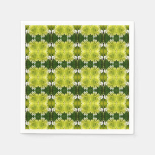 Chartreuse Grün Abstrakte Hortensien-Blüten-Muster Serviette