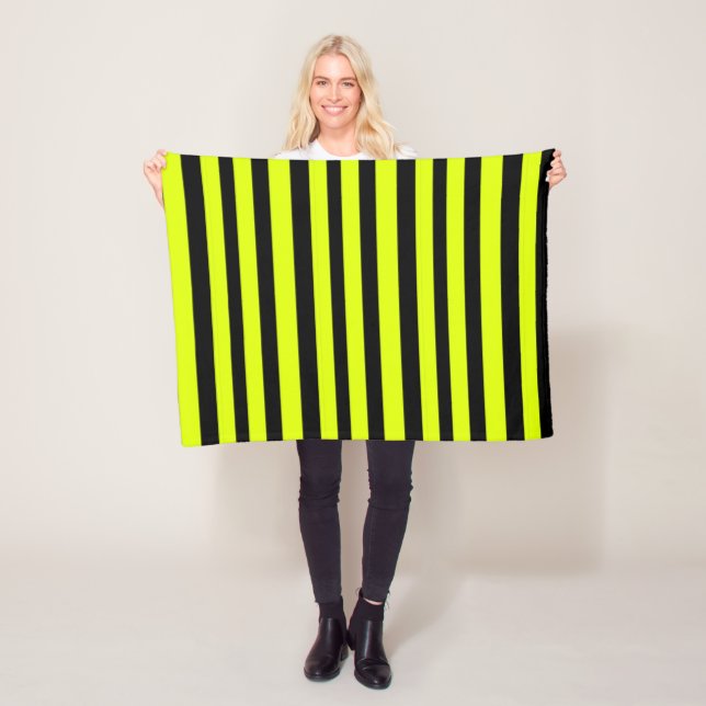 Chartreuse Grün und schwarze Streifen Fleecedecke (Beispiel)