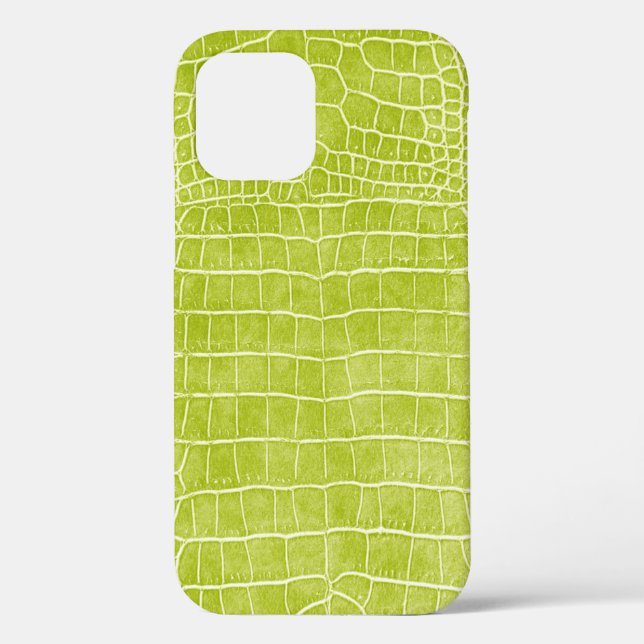 Chartreuse Grüne Imitat Krokodile Leder Case-Mate iPhone Hülle (Rückseite)