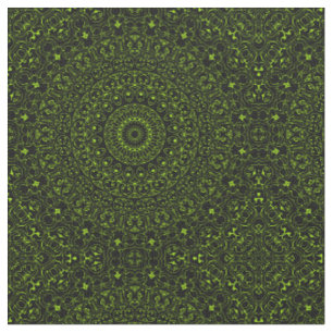 Chartreuse-grüner Mandala mit kühner Symmetrie Stoff
