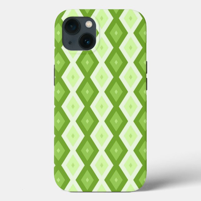 Chartreuse grünes Diamantenmuster Case-Mate iPhone Case-Mate iPhone Hülle (Rückseite)