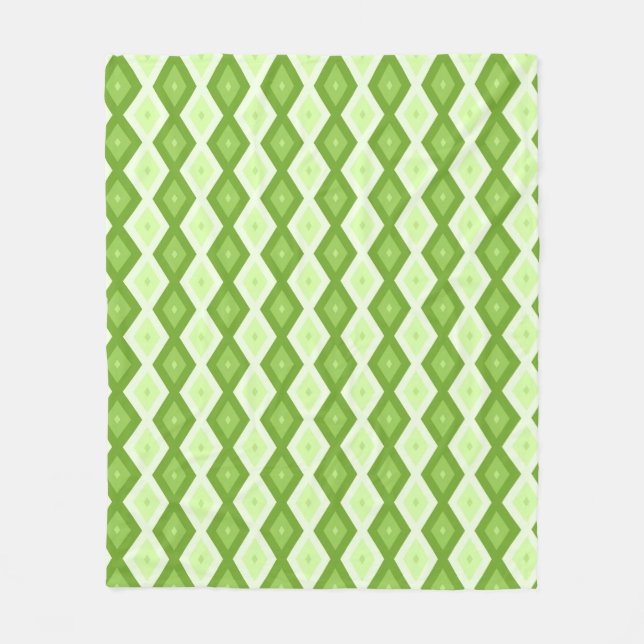 Chartreuse grünes Diamantmuster Fleecedecke (Vorderseite)
