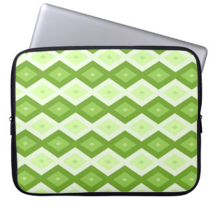 Chartreuse grünes Diamantmuster Laptopschutzhülle