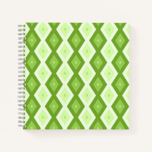 Chartreuse grünes Diamantmuster Notizbuch