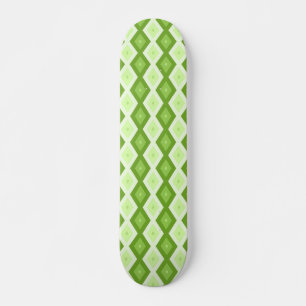 Chartreuse grünes Diamantmuster Skateboard