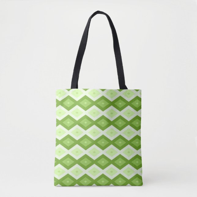 Chartreuse grünes Diamantmuster Tasche (Vorderseite)