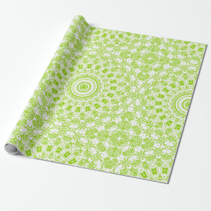 Chartreuse-grünes Mandala-Muster Geschenkpapier
