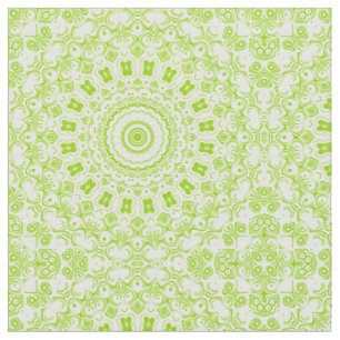 Chartreuse Grünes Mandala-Muster Stoff