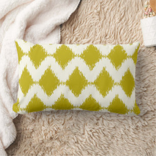 Chartreuse & Ivory iKat Diamond Geometrisches Must Lendenkissen