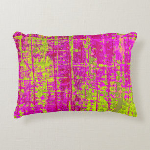 Chartreuse Kiss Pink und Green Abstrakt Dekokissen