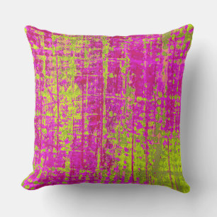 Chartreuse Kiss Pink und Green Abstrakt Kissen