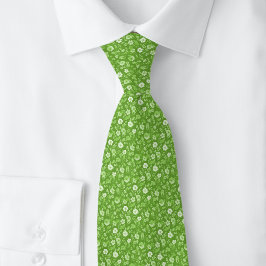 Chartreuse Kleine Blumen Krawatte