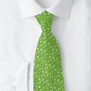 Chartreuse Kleine Blumen Krawatte