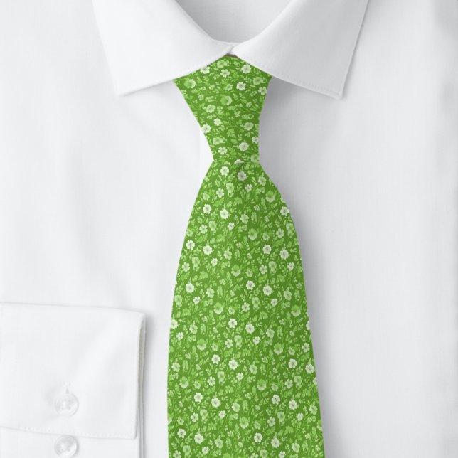 Chartreuse Kleine Blumen Krawatte (Von Creator hochgeladen)