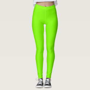 Chartreuse Leggings en couleur solide