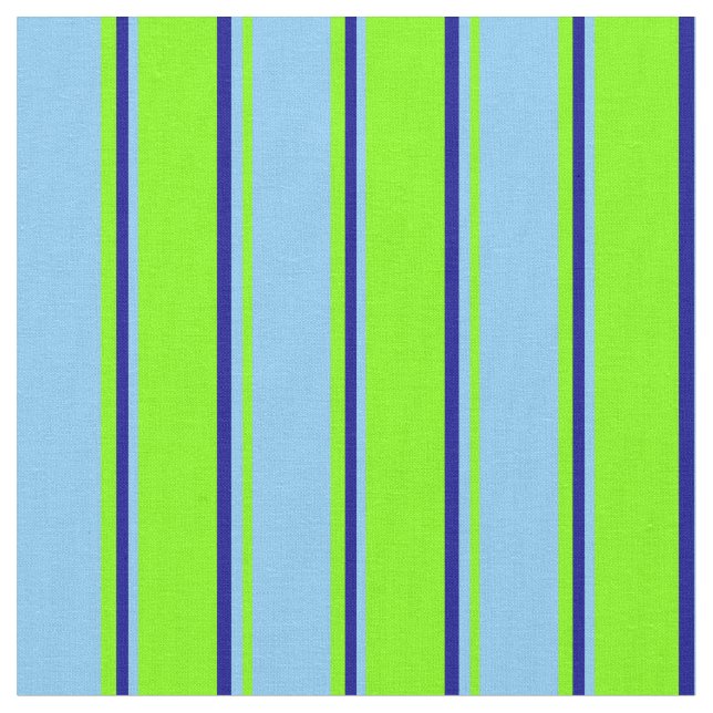 Chartreuse, Light Sky Blue und Dunkelblau farbig Stoff (Nahaufnahme)
