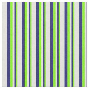 Chartreuse, Midnight Blue & Light Cyan Streifen Stoff