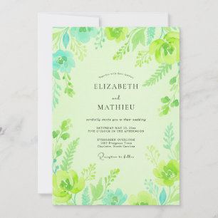 Chartreuse Minzblatt-Hochzeit Einladung