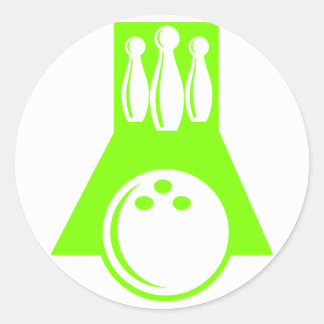 Chartreuse, Neon Green Bowling Runder Aufkleber