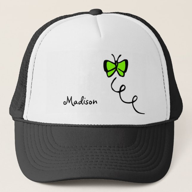 Chartreuse, Neon Green Butterfly Truckerkappe (Vorderseite)