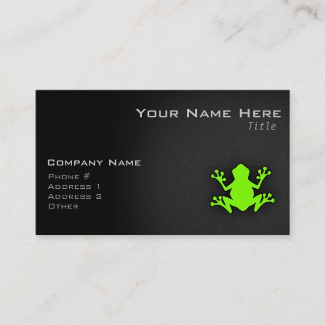 Chartreuse, Neon Green Frog Visitenkarte (Vorderseite)