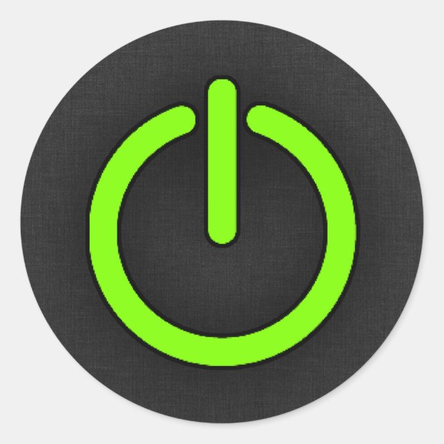 Chartreuse, Neon Green Power Button Runder Aufkleber (Vorderseite)