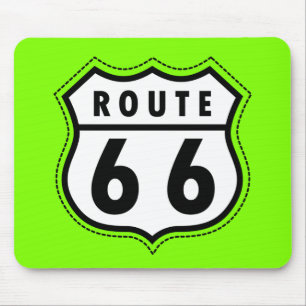 Chartreuse, Neon Green Route 66 Mousepad