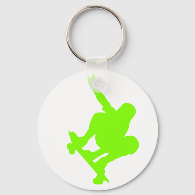 Chartreuse, Neon Green Skater Schlüsselanhänger (Vorderseite)