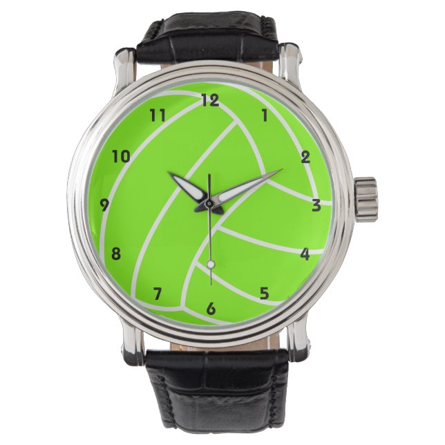 Chartreuse, Neon Green Volleyball Armbanduhr (Vorderseite)