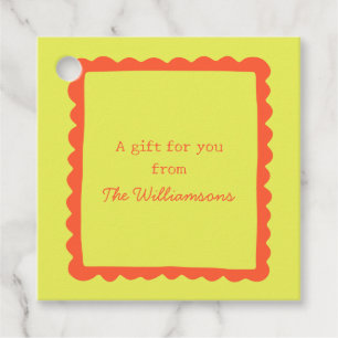 Chartreuse Orange Whimsicaler Geschenkrand von Nam Geschenkanhänger