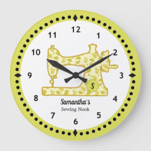 Chartreuse Paisley Nähmaschine Große Uhr