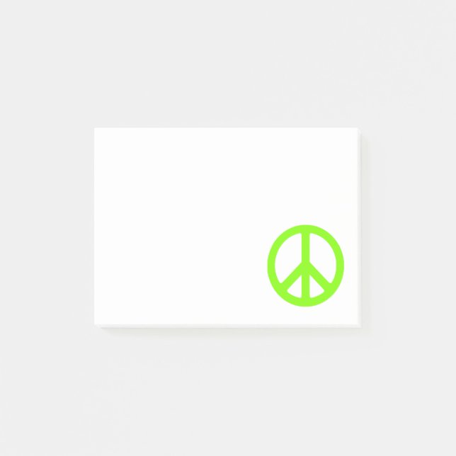 Chartreuse Peace Symbol Post-it Klebezettel (Vorderseite)