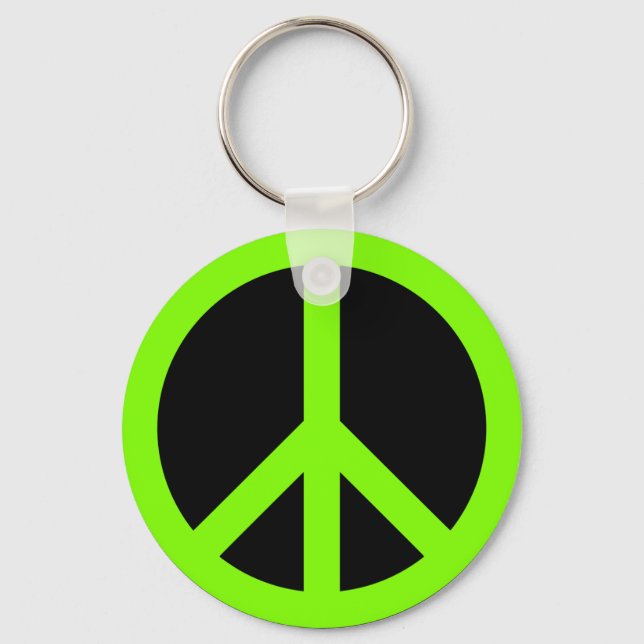 Chartreuse Peace Symbol Schlüsselanhänger (Vorderseite)