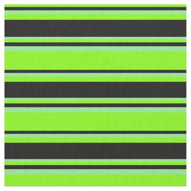 Chartreuse, schwarze und hellgrüne Linien Stoff (Nahaufnahme)