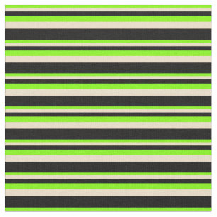 Chartreuse, Tan und Black Lines Stoff