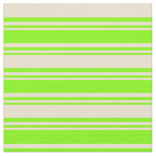 Chartreuse und Beige Lined/Strickmuster Stoff