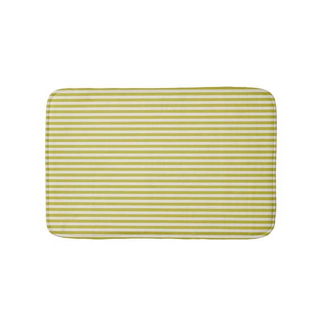Chartreuse und Cream Simple Striping Muster Badematte (Vorderseite)