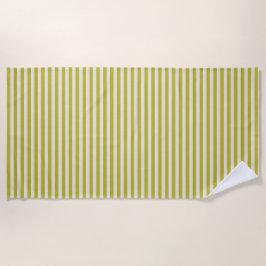 Chartreuse und Cream Simple Striping Muster Strandtuch