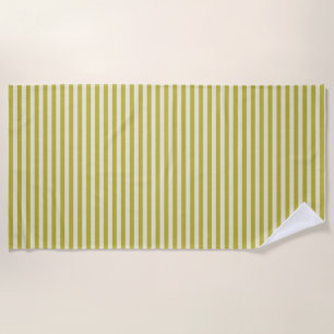 Chartreuse und Cream Simple Striping Muster Strandtuch