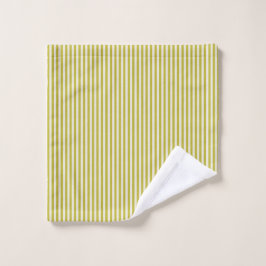 Chartreuse und Cream Simple Striping Muster Waschlappen