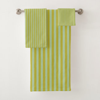 Chartreuse und Pistachio Green Stripes Badhandtuch Set